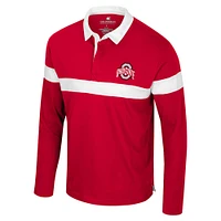 Men's Colosseum  Scarlet Ohio State Buckeyes Too Cool For School Long Sleeve Polo