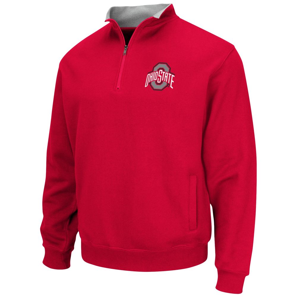 Men's Colosseum Scarlet Ohio State Buckeyes Tortugas Team Logo Quarter-Zip Jacket