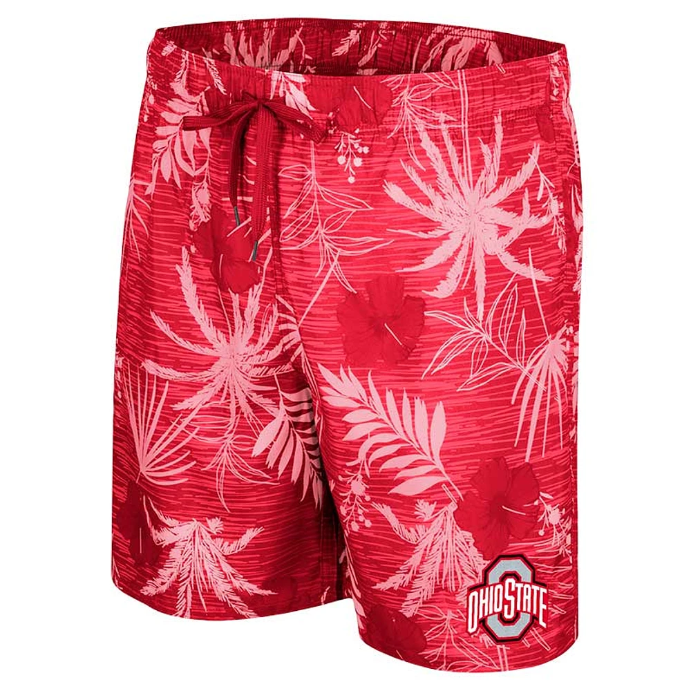 Men's Colosseum Scarlet Ohio State Buckeyes What Else is New Swim Shorts