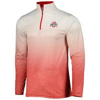 Men's Colosseum White/Scarlet Ohio State Buckeyes Laws of Physics Quarter-Zip Windshirt