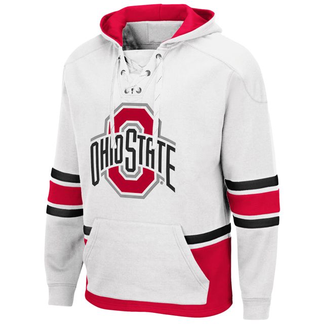 Sweat à capuche Colosseum Ohio State Buckeyes Lace Up 3.0 pour homme, blanc