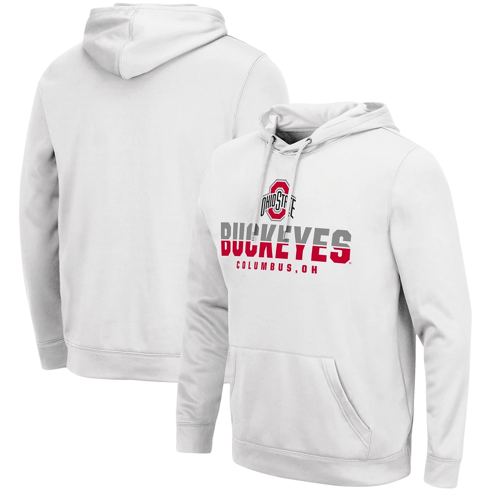 Men's Colosseum White Ohio State Buckeyes Lantern Pullover Hoodie