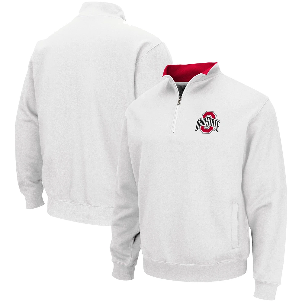 Colosseum White pour homme Ohio State Buckeyes Tortugas Team Logo Quarter-Zip Jacket