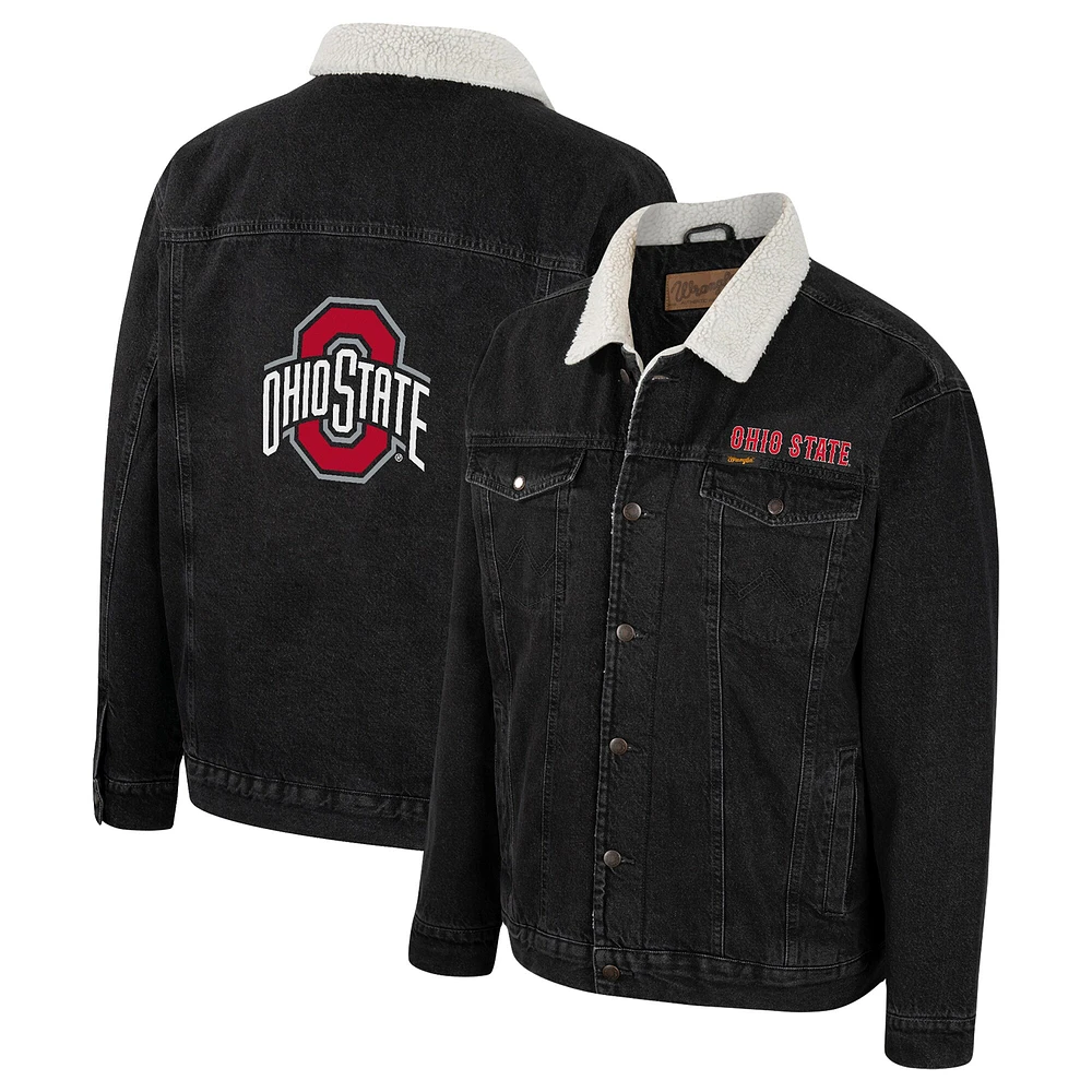 Colosseum x Wrangler Charcoal Ohio State Buckeyes Western Veste en jean boutonnée pour homme