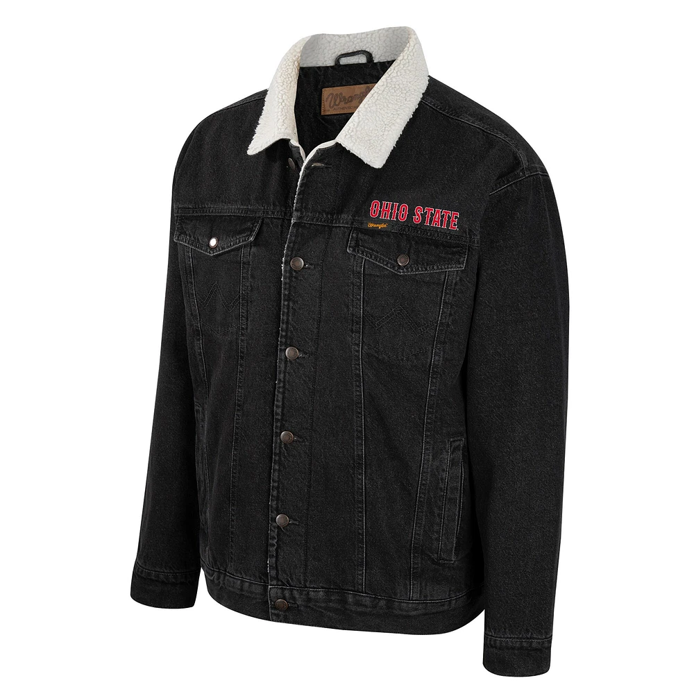 Colosseum x Wrangler Charcoal Ohio State Buckeyes Western Veste en jean boutonnée pour homme