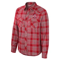 Chemise Colosseum x Wrangler Scarlet Ohio State Buckeyes Western à carreaux manches longues pour homme