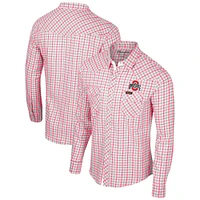 Chemise à manches longues et bouton-pression Colosseum x Wrangler pour hommes, Ohio State Buckeyes, carreaux
