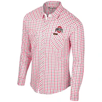 Chemise à manches longues et bouton-pression Colosseum x Wrangler pour hommes, Ohio State Buckeyes, carreaux