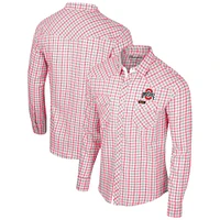 Chemise à manches longues et bouton-pression Colosseum x Wrangler pour hommes, Ohio State Buckeyes, carreaux