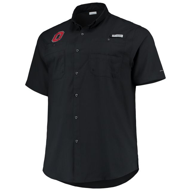 Chemise boutonnée Columbia Black Ohio State Buckeyes Big & Tall Tamiami Omni-Shade pour homme