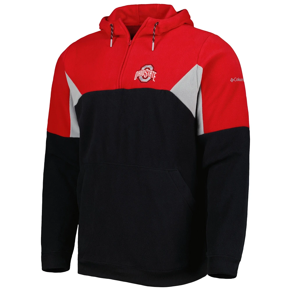 Men's Columbia Black Ohio State Buckeyes Lodge Quarter-Zip Hoodie