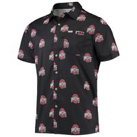 Men's Columbia Black Ohio State Buckeyes Super Slack Tide Omni-Shade Button-Up Shirt