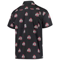 Men's Columbia Black Ohio State Buckeyes Super Slack Tide Omni-Shade Button-Up Shirt