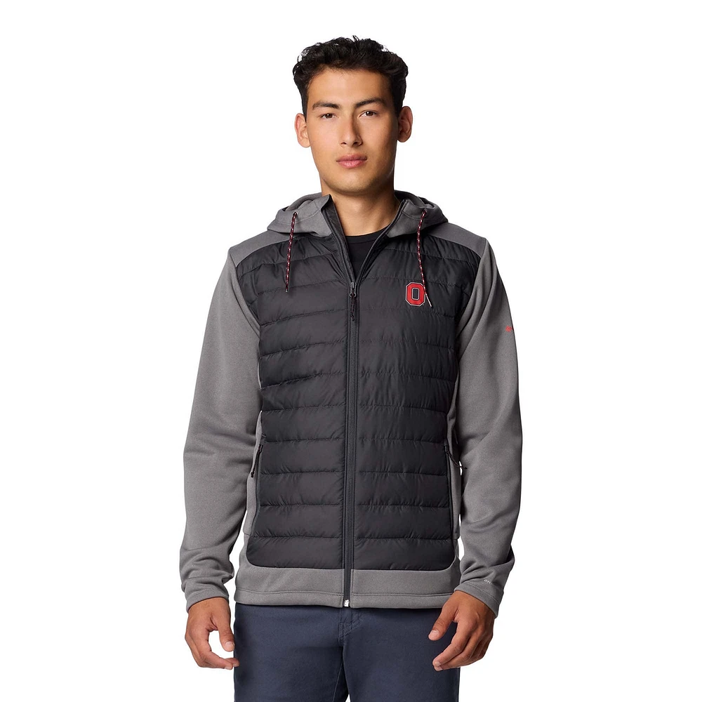 Men's Columbia  Charcoal/Gray Ohio State Buckeyes Out-Shield Hybrid Full-Zip Hoodie Jacket