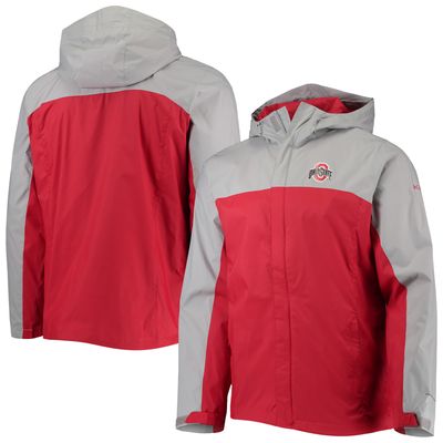 Men's Columbia Gray/Scarlet Ohio State Buckeyes Glennaker Storm Full-Zip Jacket