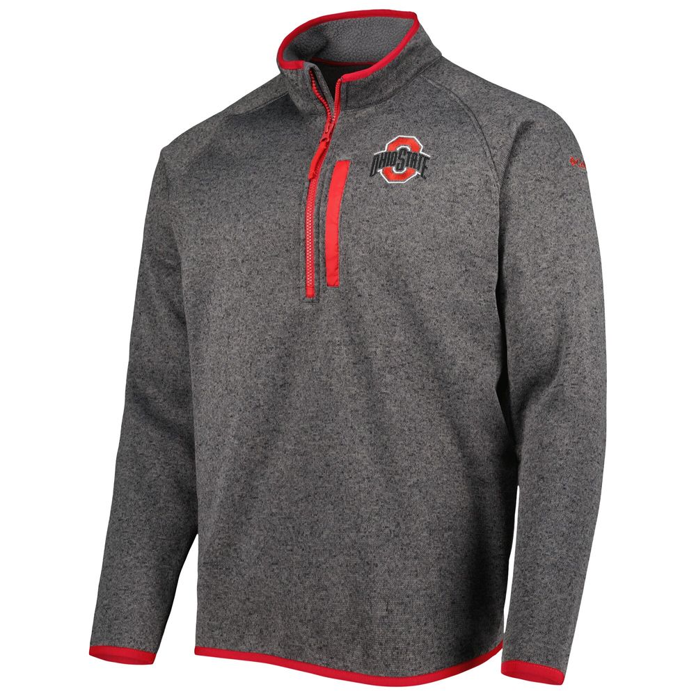 Men's Columbia Gray Ohio State Buckeyes Canyon Point Omni-Shield Raglan Half-Zip Pullover Top