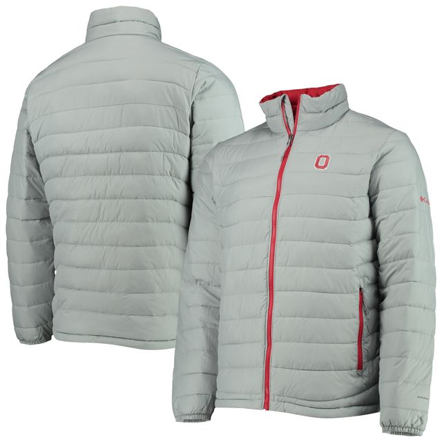 Columbia Grey Ohio State Buckeyes Powder Lite Omni-Heat Reflective Full-Zip Jacket