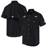 Men's Columbia PFG Black Ohio State Buckeyes Bonehead Button-Up Shirt