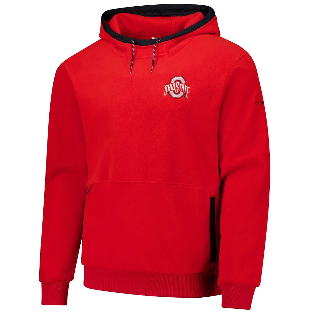 Sweat à capuche en polaire Columbia Scarlet Ohio State Buckeyes Flanker pour homme