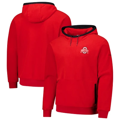 Sweat à capuche en polaire Columbia Scarlet Ohio State Buckeyes Flanker pour homme