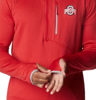 Men's Columbia Scarlet Ohio State Buckeyes Park View Omni-Wick Half-Zip Top