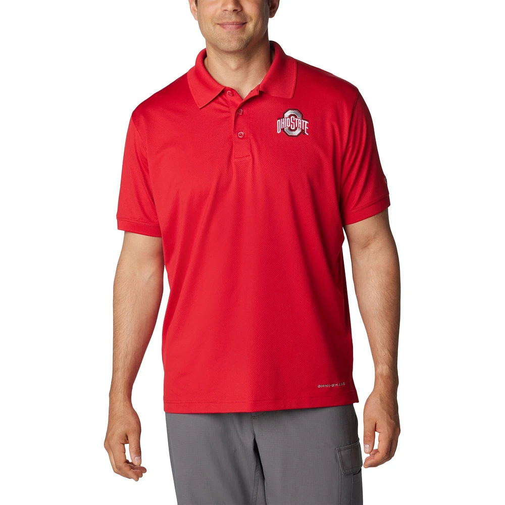 Polo Columbia Scarlet Ohio State Buckeyes PFG Tamiami pour homme