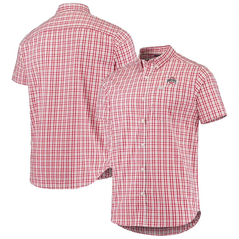 Chemise boutonnée Columbia Scarlet Ohio State Buckeyes Rapid Rivers pour homme