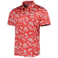 Men's Columbia Scarlet Ohio State Buckeyes Super Terminal Tackle Omni-Shade Polo