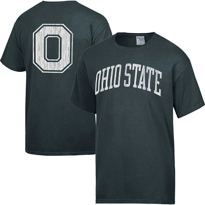 T-shirt à 2 coups pour hommes, charbon de bois confortable, Ohio State Buckeyes, Vintage Arch