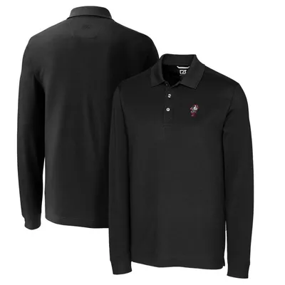 Ohio State Buckeyes Cutter & Buck Vault Advantage Tri-Blend Pique Big Tall Long Sleeve Polo