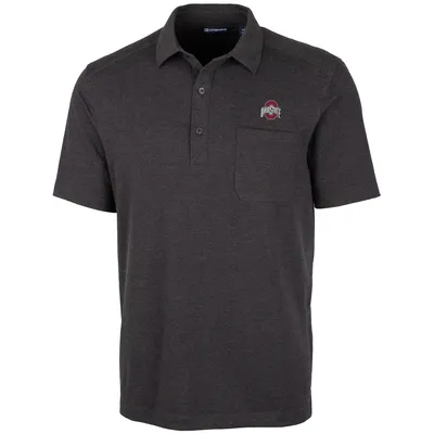 Ohio State Buckeyes Cutter & Buck Advantage Jersey Polo - Heather Black