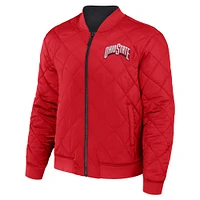 Men's Darius Rucker Collection by Fanatics Black/Scarlet Ohio State Buckeyes Reversible Full-Zip Bomber Jacket