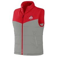 Collection Darius Rucker pour hommes par Fanatics Gilet réversible à fermeture éclair intégrale color block Ohio State Buckeyes écarlate/gris