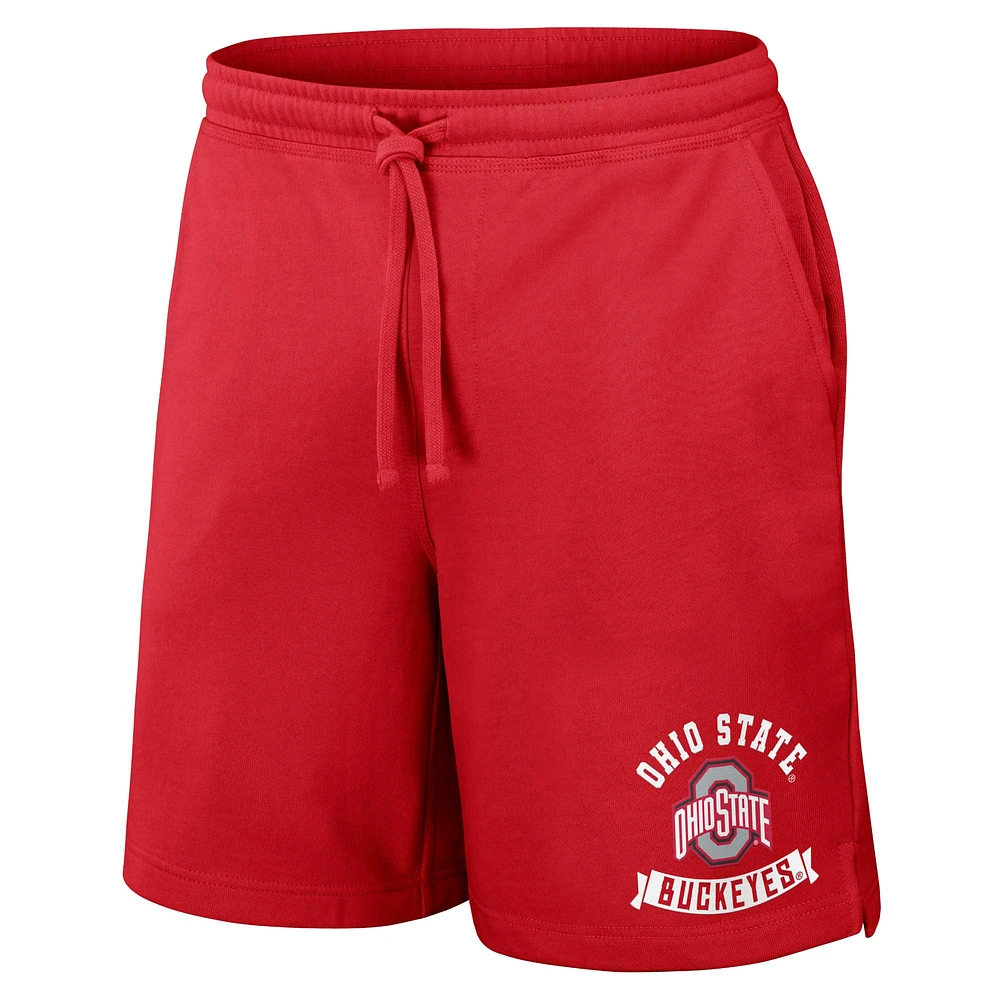 Collection Darius Rucker pour homme par Fanatics Scarlet Ohio State Buckeyes Logo Shorts