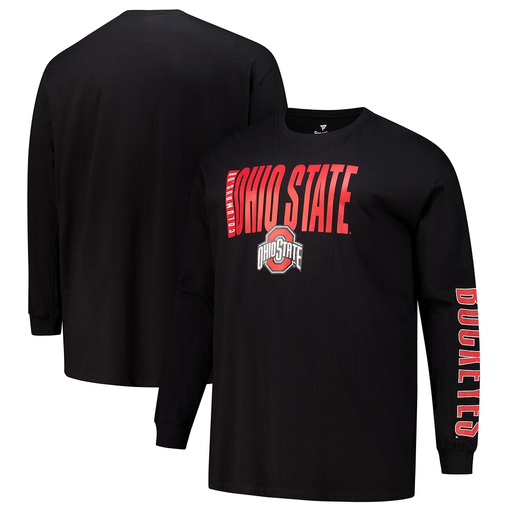 T-shirt à manches longues Fanatics Black Ohio State Buckeyes pour homme, grande taille