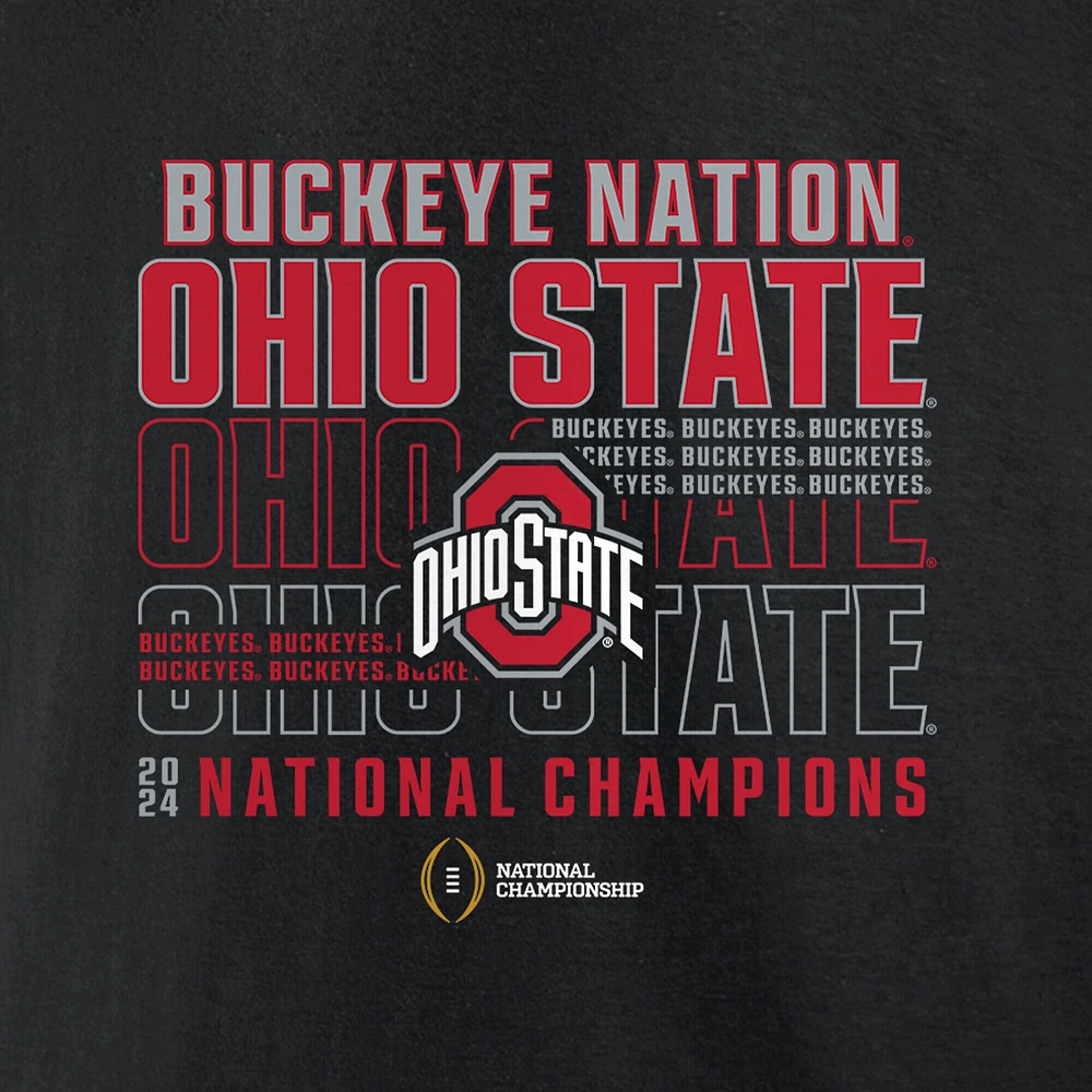 Men's Fanatics Black Ohio State Buckeyes College Football Playoff 2024 National Champions Slogan T-Shirt