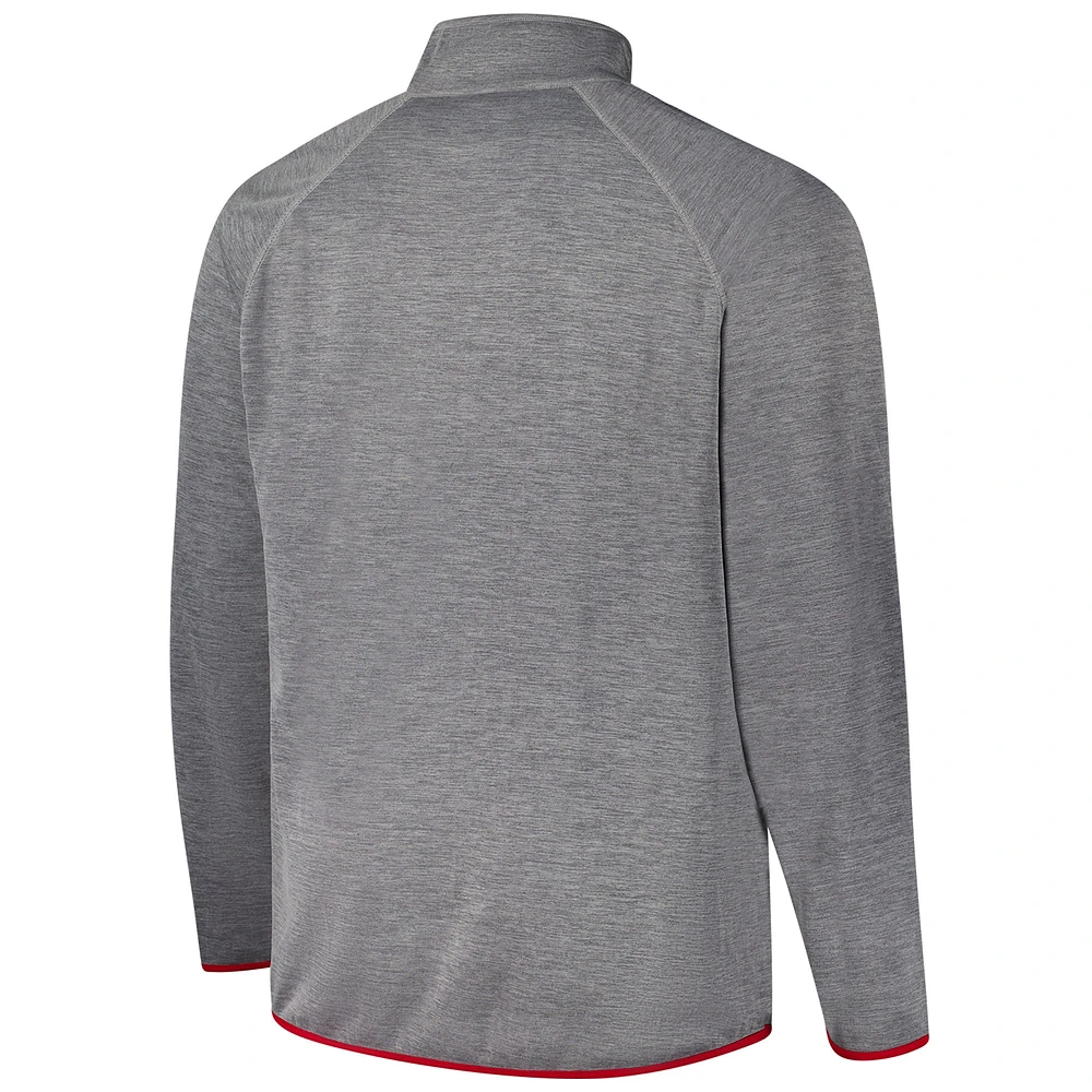 Men's Fanatics Charcoal Ohio State Buckeyes Raglan Big &Tall Quarter-Zip Top