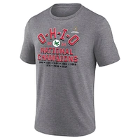 Men's Fanatics Heather Gray Ohio State Buckeyes College Football Playoff 2024 National Champions Hometown Tri-Blend T-Shirt