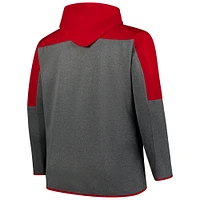 Men's Fanatics Scarlet/Gray Ohio State Buckeyes Big & Tall Pieced Full-Zip Hoodie Jacket