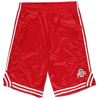 Short en maille à double rayure Fanatics Scarlet Ohio State Buckeyes Big & Tall pour hommes