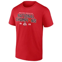 Men's Fanatics Scarlet Ohio State Buckeyes College Football Playoff 2024 National Champions Schedule T-Shirt