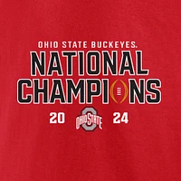 Men's Fanatics Scarlet Ohio State Buckeyes College Football Playoff 2024 National Champions Schedule T-Shirt