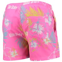 Men's FOCO Pink Ohio State Buckeyes Neon Floral Swim Trunks