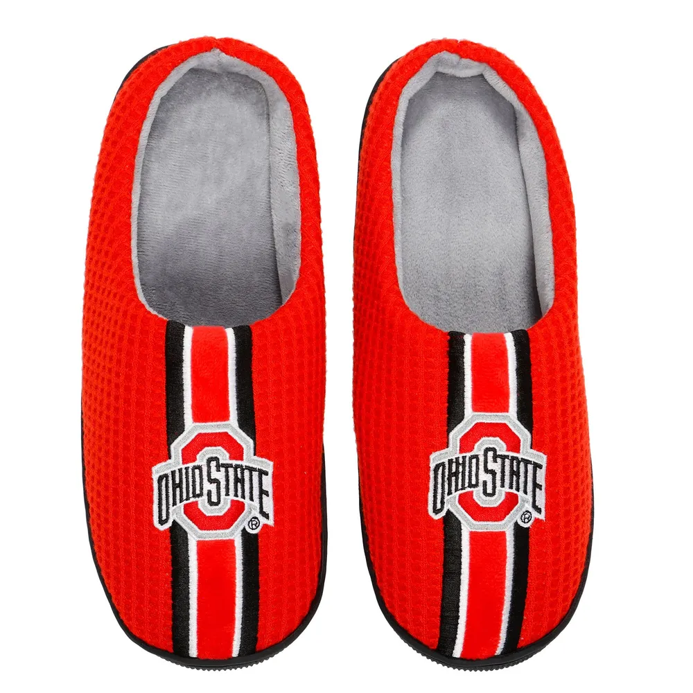 Ohio State Buckeyes FOCO Team Stripe Memory Foam Slide Slippers - Scarlet