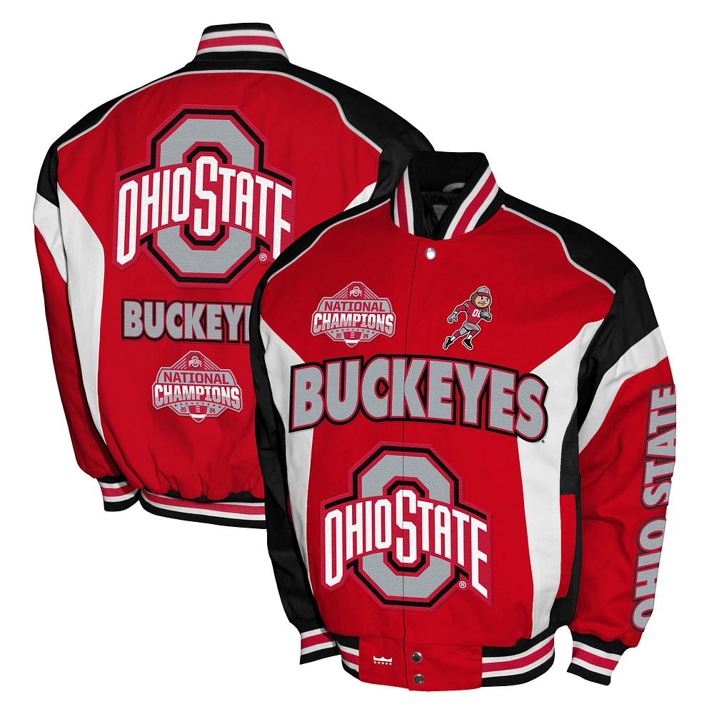 Men's Franchise Club  Scarlet Ohio State Buckeyes College Football Playoff 2024 National Champions Full-Snap Twill Jacket