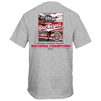 Men's Heather Gray Ohio State Buckeyes College Football Playoff 2024 National Champions Stadium T-Shirt