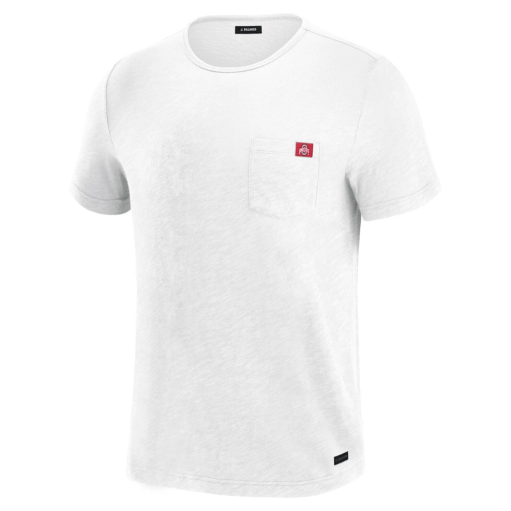 T-shirt à poche pour homme J. Palmer White Ohio State Buckeyes