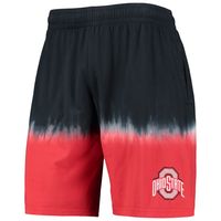 Men's Mitchell & Ness Black/Scarlet Ohio State Buckeyes Tie-Dye Shorts