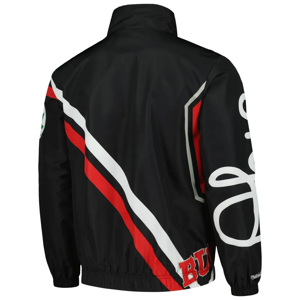 Veste d'échauffement entièrement zippée avec logo éclaté Ohio State Buckeyes Mitchell & Ness pour homme, noir