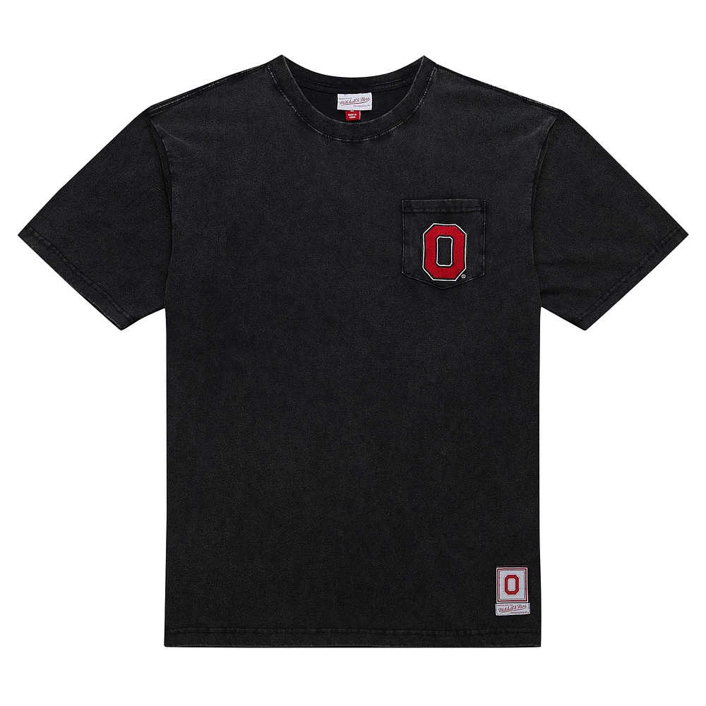 T-shirt noir Mitchell & Ness Ohio State Buckeyes Fade Away Premium pour hommes